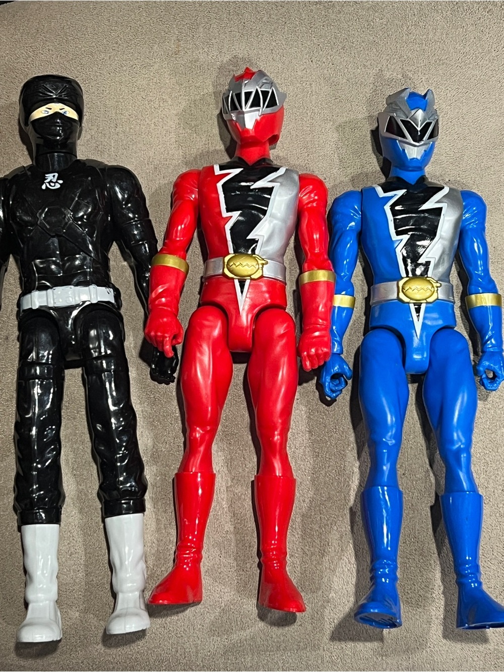 Power Rangers Dino fury Red & Blue & Ninja 12” titans Action Figures Lot